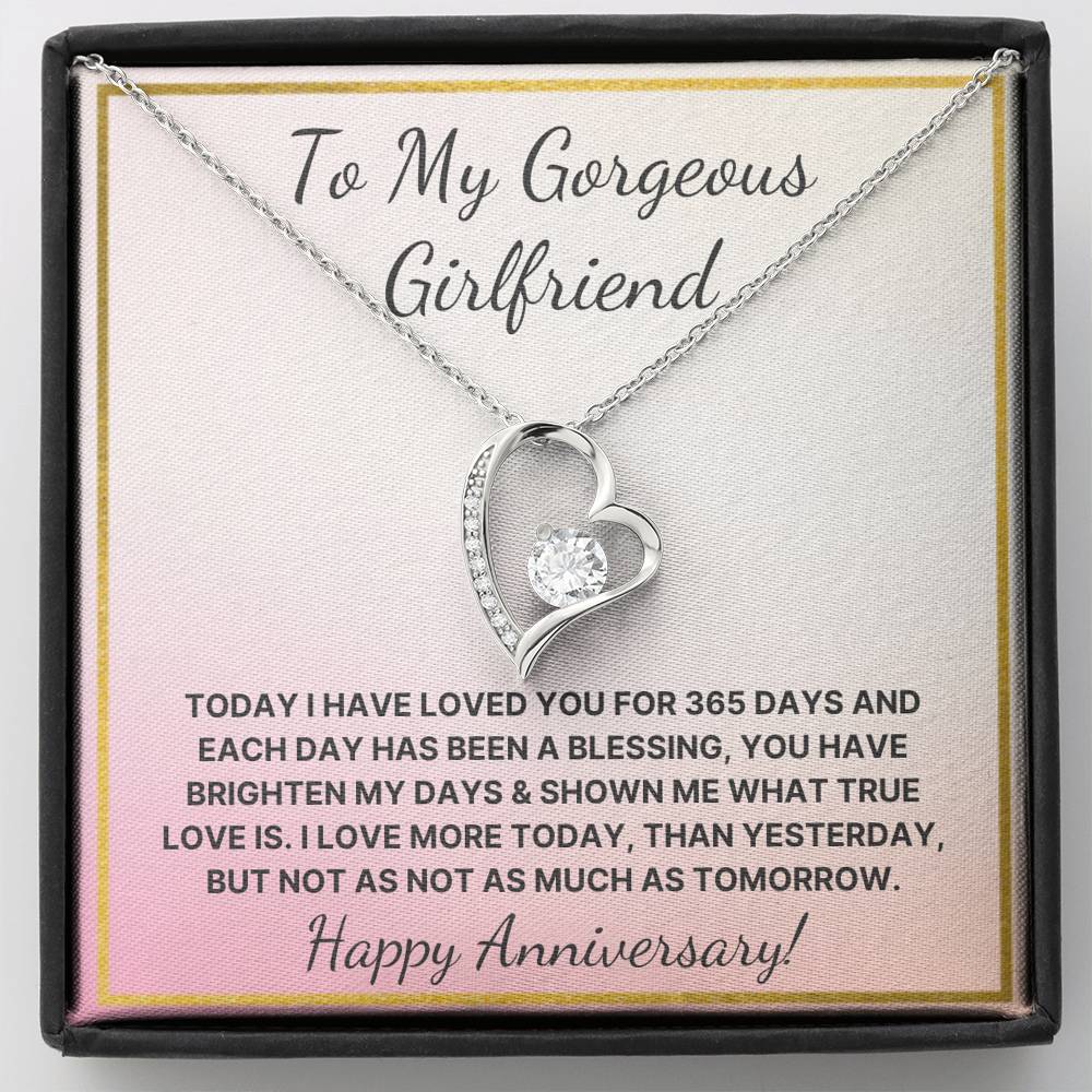 One Year Anniversary Forever Love necklace for girlfriend