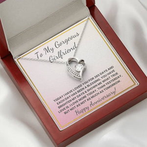 One Year Anniversary Forever Love necklace for girlfriend