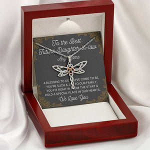 Personalized Future Daughter in law Dragonfly necklace