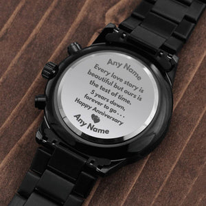 Personalized 5 Year Anniversary boyfriend Husband Engraved Watch