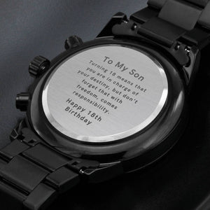 18th Birthday for Son Engraved Watch