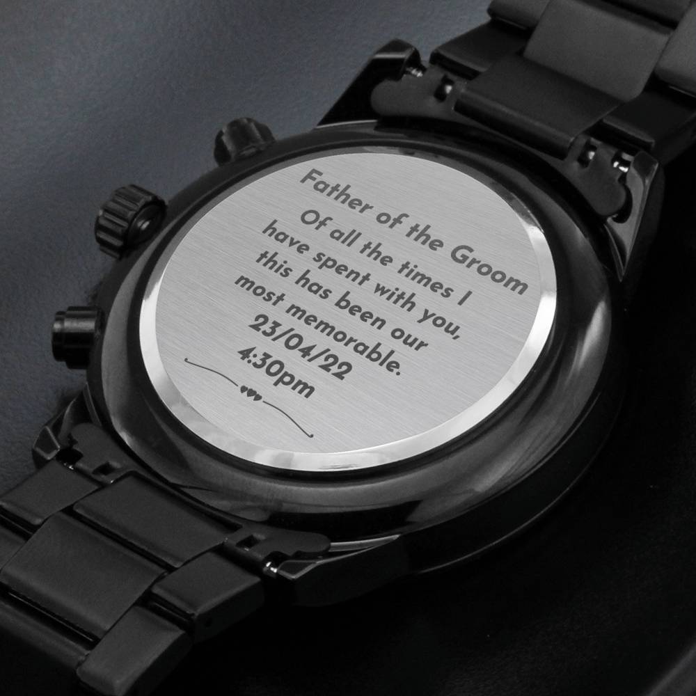 Father of the Groom engraved watch gift