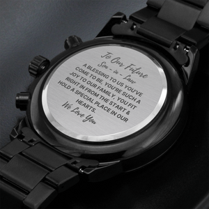 To Our Future Son - in -law engraved watch wedding engagement gift