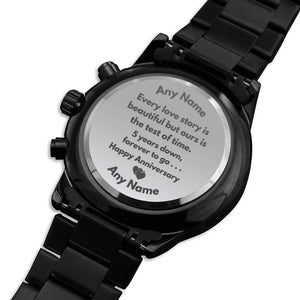 Personalized 5 Year Anniversary boyfriend Husband Engraved Watch