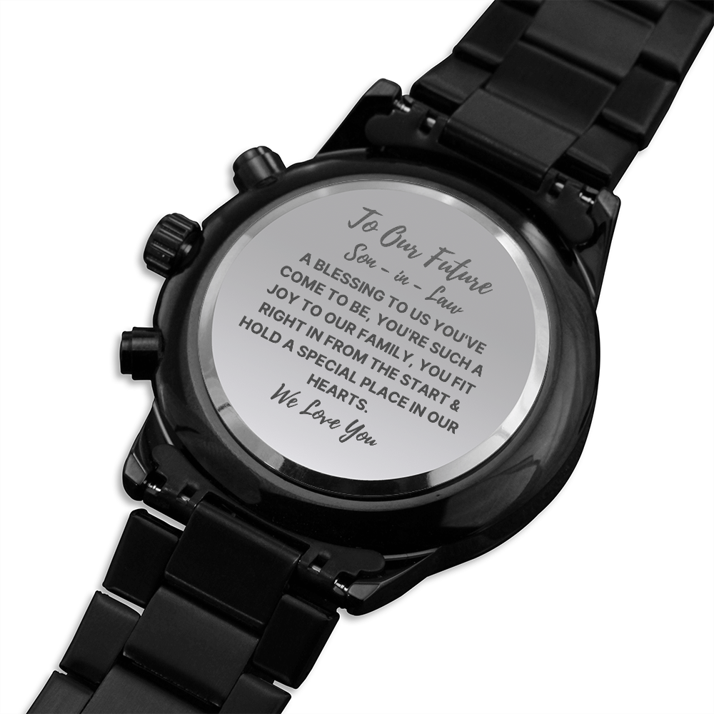 To Our Future Son - in -law engraved watch wedding engagement gift