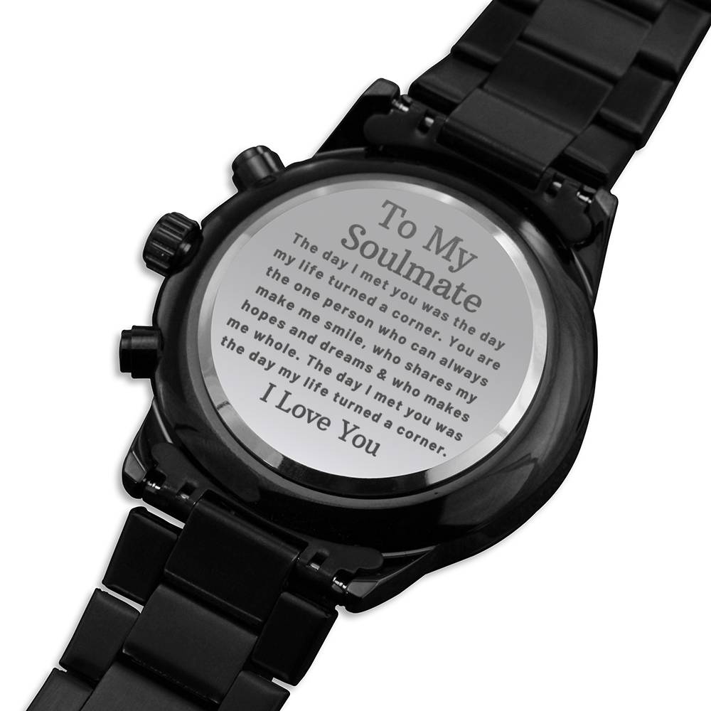 To My Soulmate - Engraved Watch for Husband Boyfriend