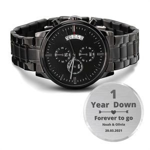 1 Year Down Anniversary engraved watch gift for boyfriend