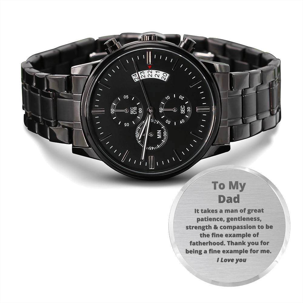 A fine example of fatherhood engraved watch for dad gift