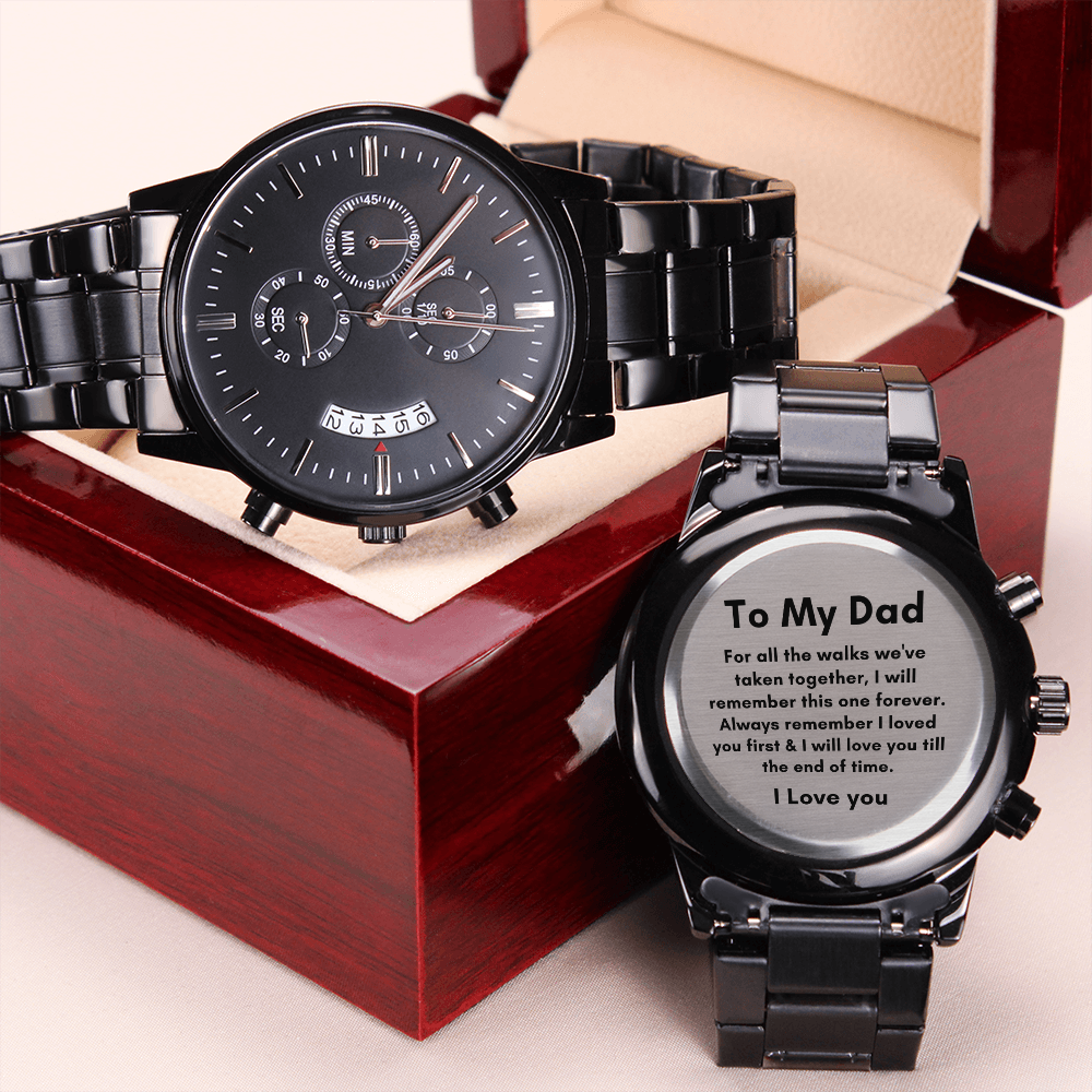 Father of the bride engraved watch wedding day gift