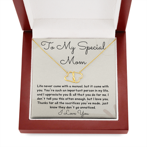 To My Special Mom Mothers Day Solid Gold Heart necklace