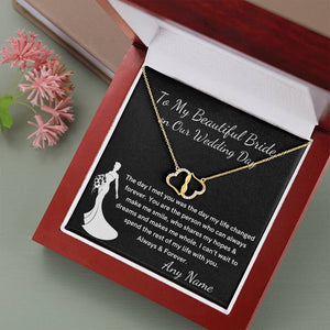Personlized Solid Gold necklace To My Beautiful bride on Our Wedding day gift