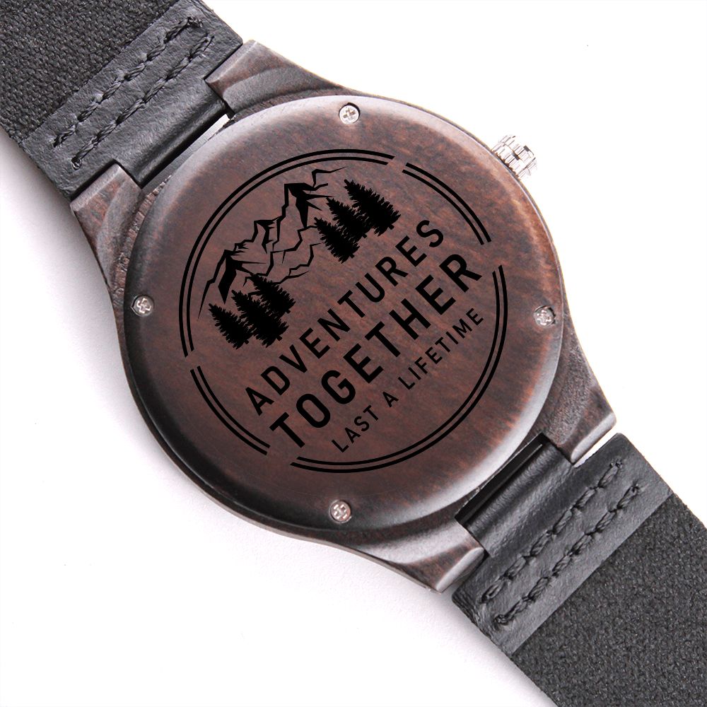 Boyfriend husband adventure lover wooden engraved watch