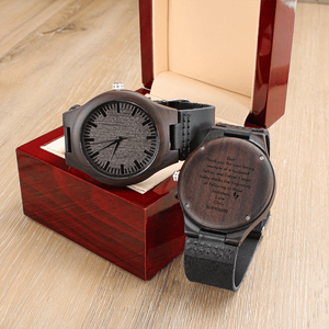 Personalized Father of the Groom wooden watch gift