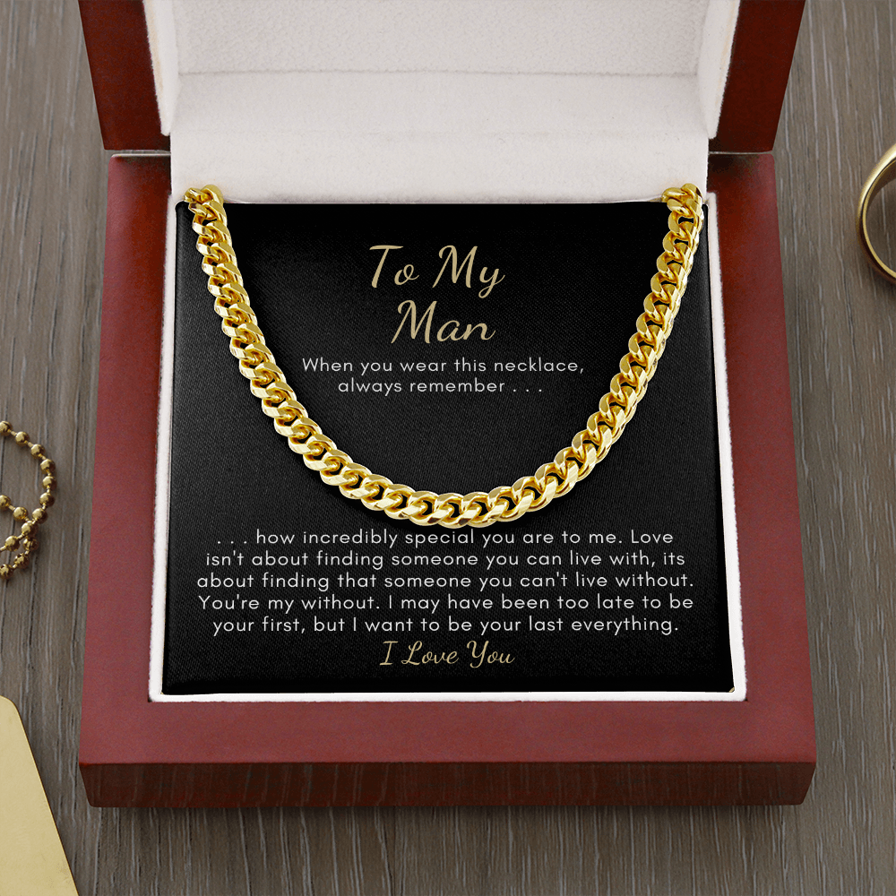 To My Man Cuban Link Chain Love necklace