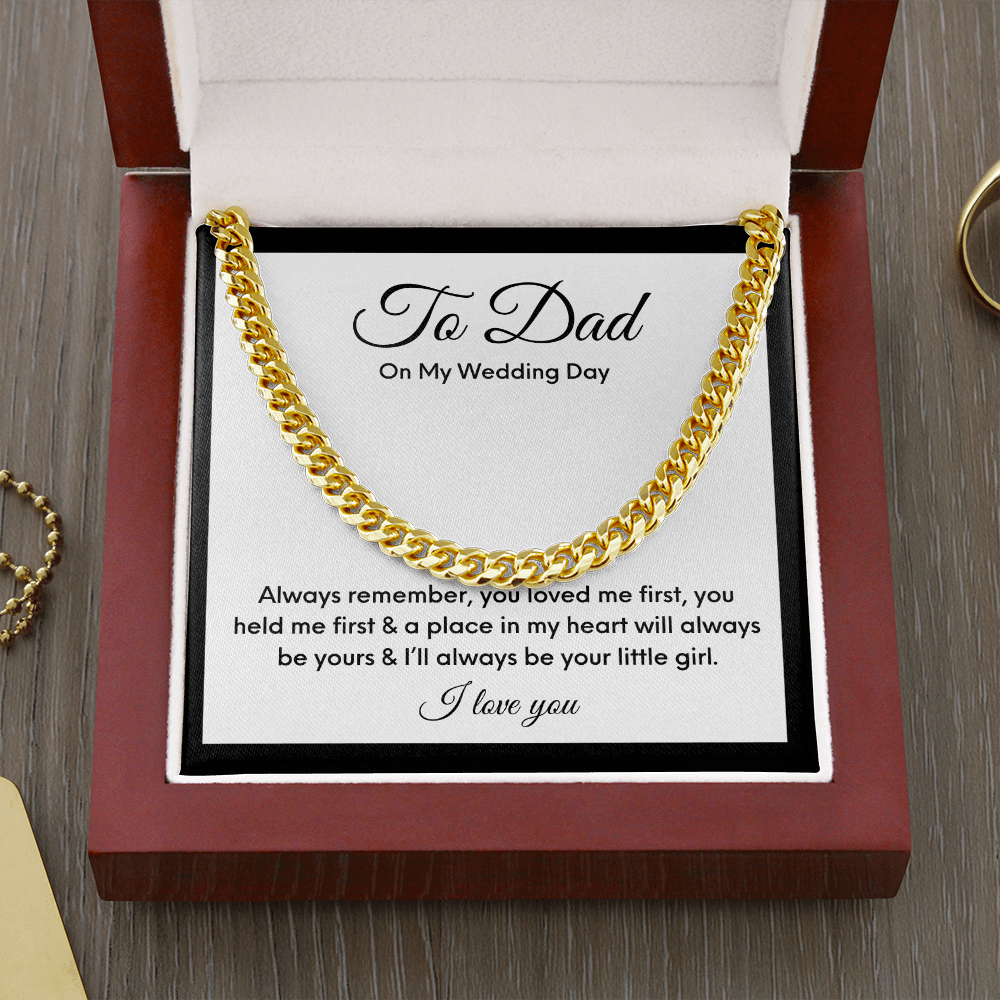 Father of the Bride Cuban link Chain necklace wedding gift