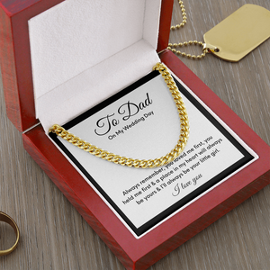 Father of the Bride Cuban link Chain necklace wedding gift