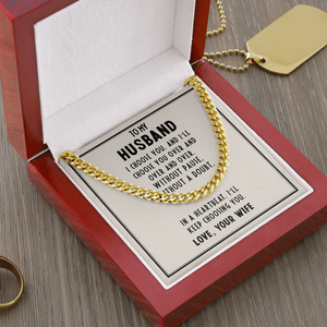 I Choose You husband anniversary valentines Christmas necklace gift