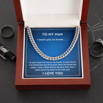 To My Man Love chain necklace for boyfriend husband Christmas Birthday gift