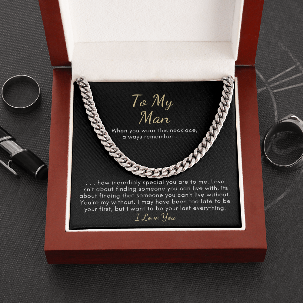 To My Man Cuban Link Chain Love necklace