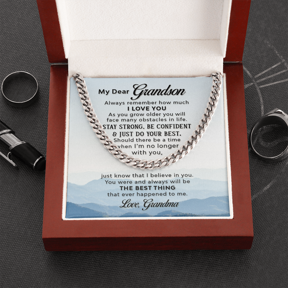 Grandson Cuban Link Chain birthday Necklace