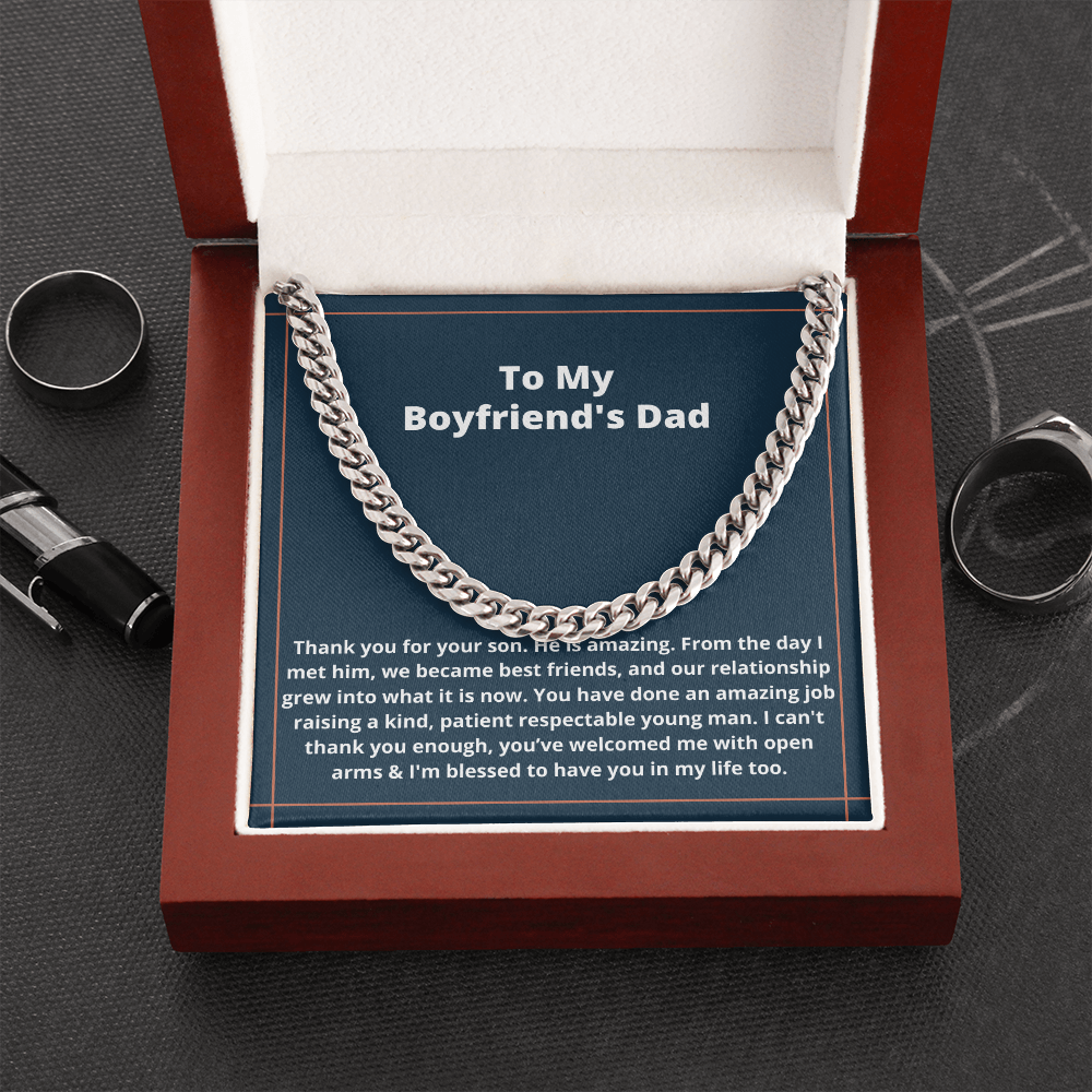 To My Boyfriend's Dad Cuban chain necklace gift