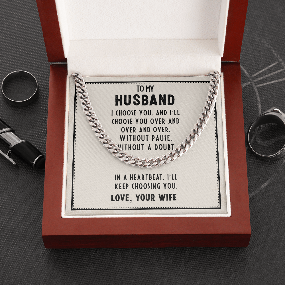 I Choose You husband anniversary valentines Christmas necklace gift