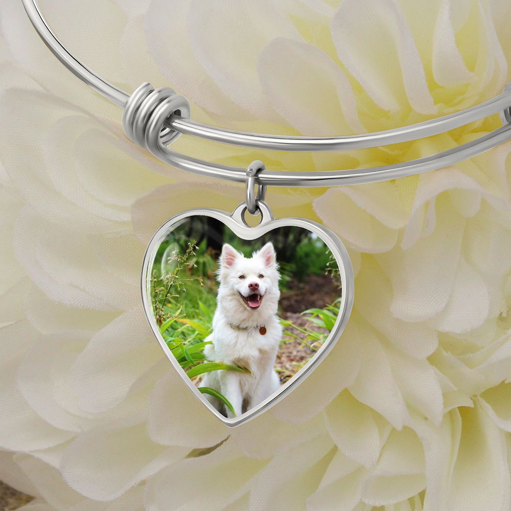 Dog Memorial heart bracelet