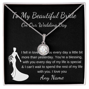 Personalized Groom to Bride Gift Wedding Day Morning keepsake Eternal Hope necklace gift
