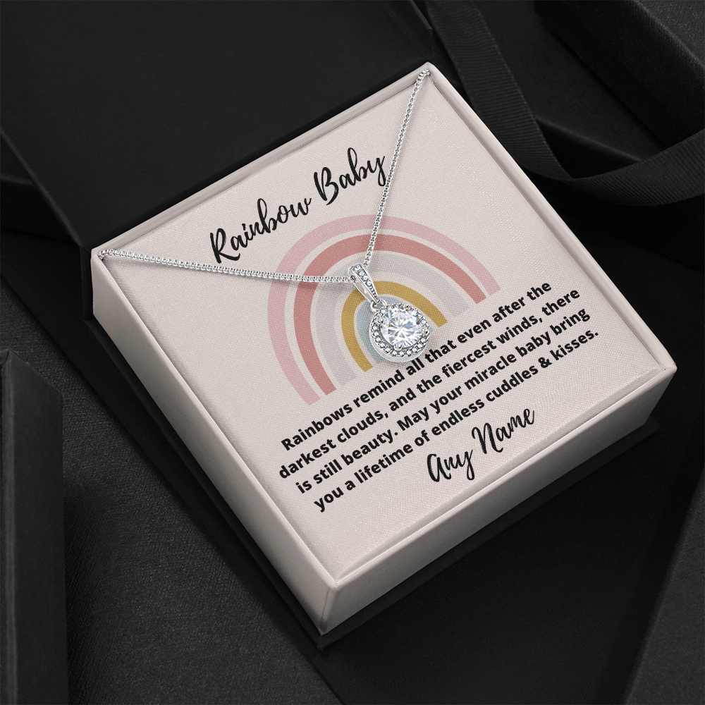 Personalized rainbow baby Eternal Hope Necklace gift