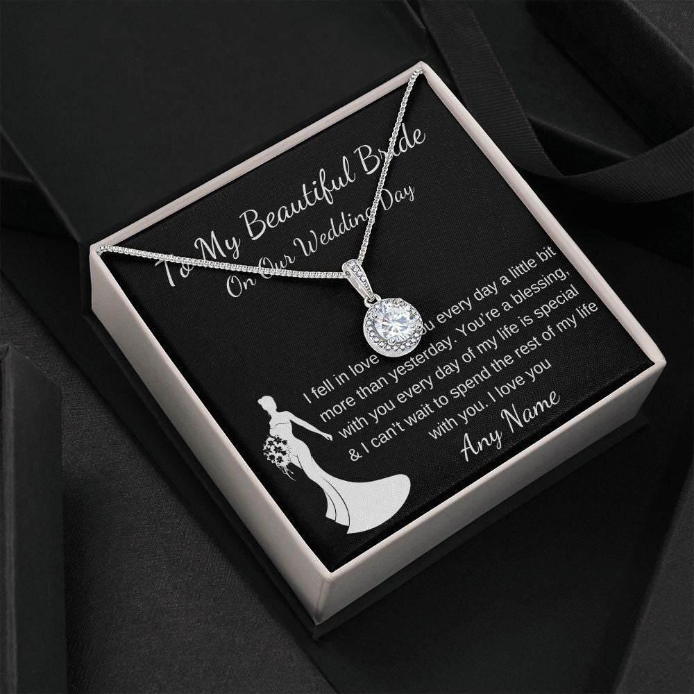 Personalized Groom to Bride Gift Wedding Day Morning keepsake Eternal Hope necklace gift