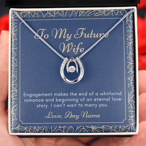 Personalized engagement necklace gift