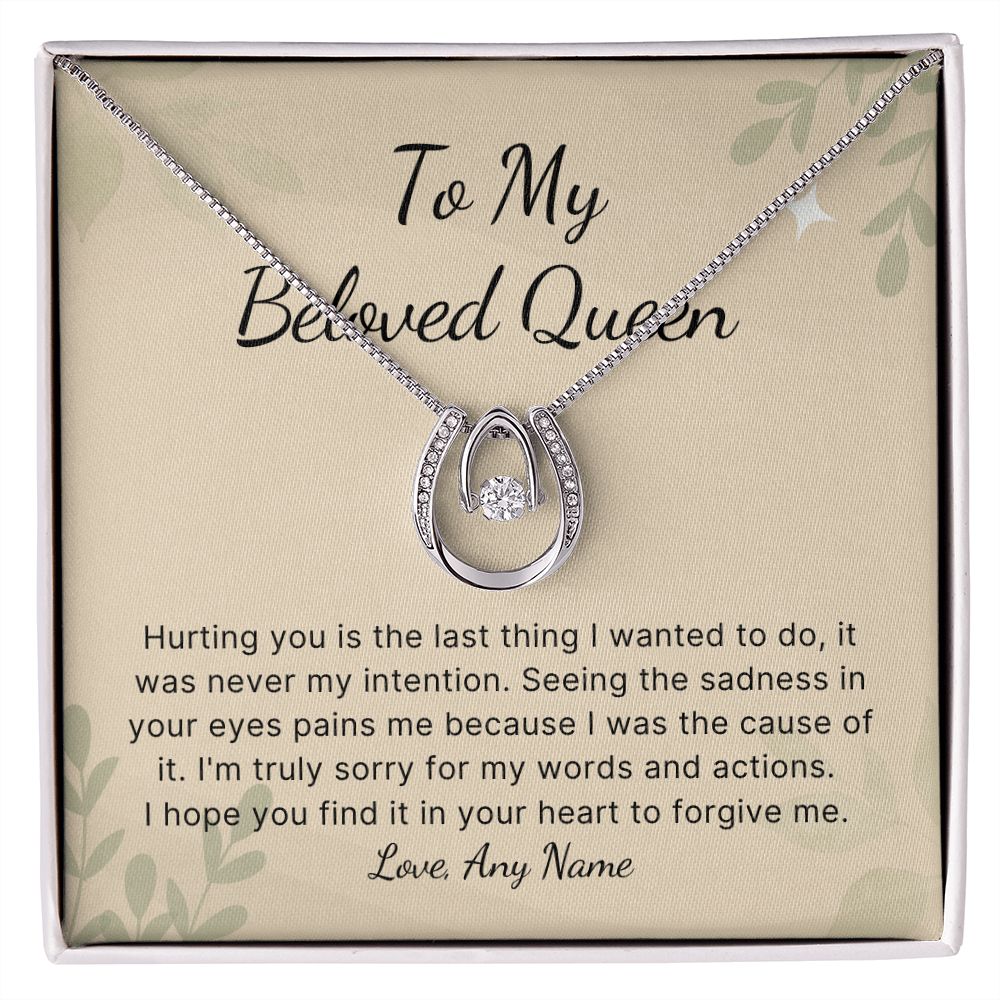 Personalized Apology necklace for wife girlfriend To My Queen gift
