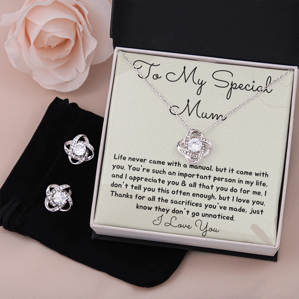 To a Special Mum necklace and earrings set