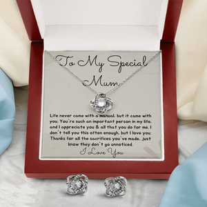 To a Special Mum necklace and earrings set