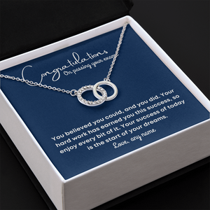 Double circle necklace passing exams for daughter, niece, best friend