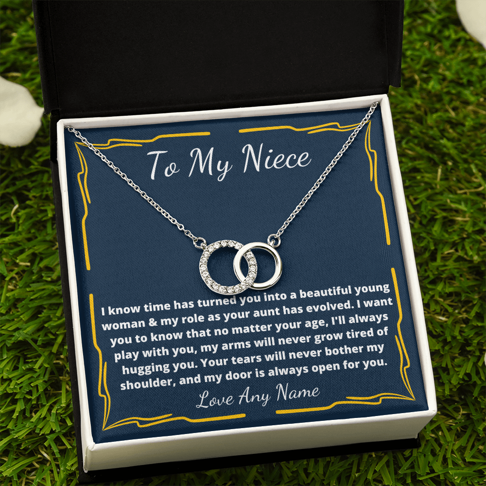 Double circle Aunty & Niece birthday moving away necklace gift