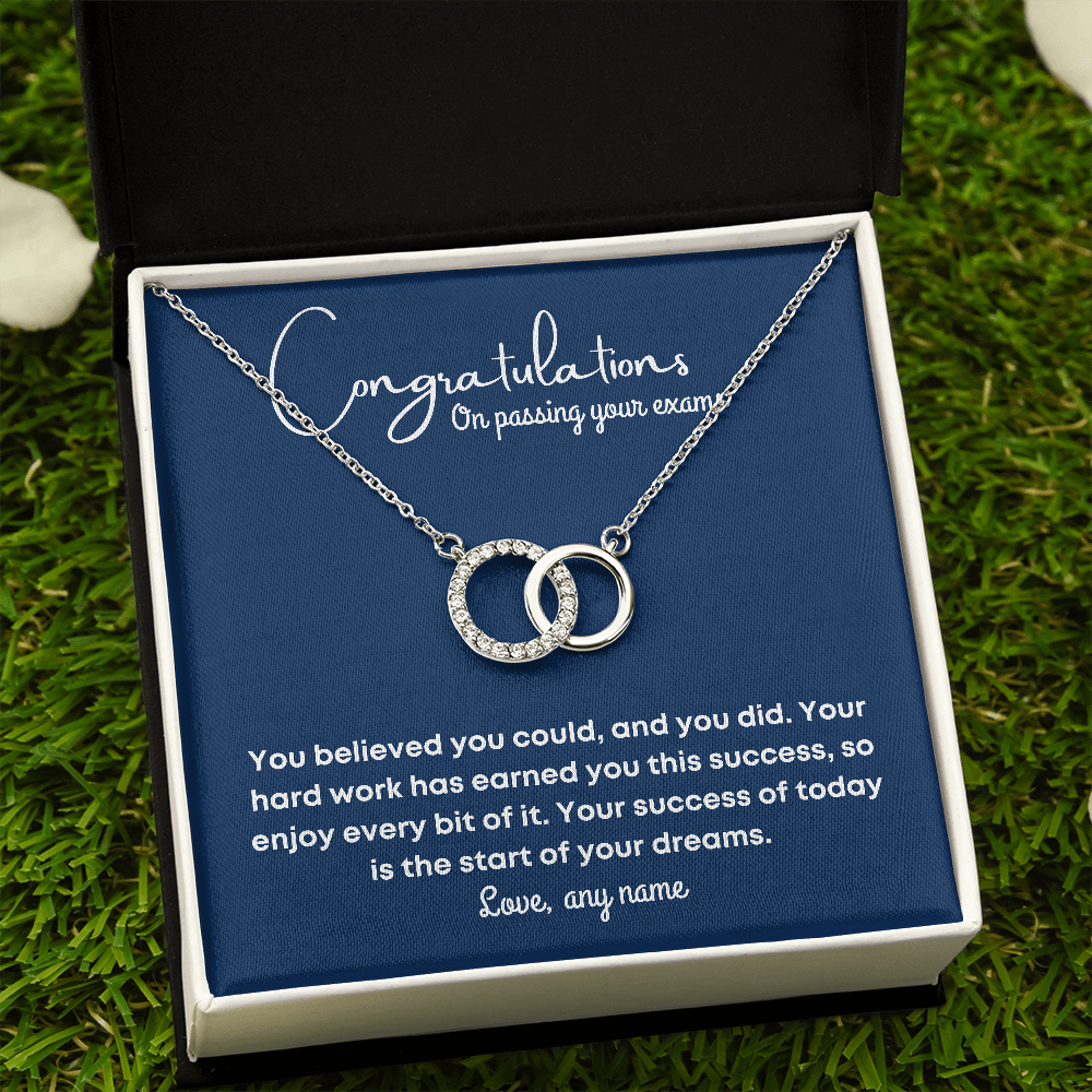 Double circle necklace passing exams for daughter, niece, best friend