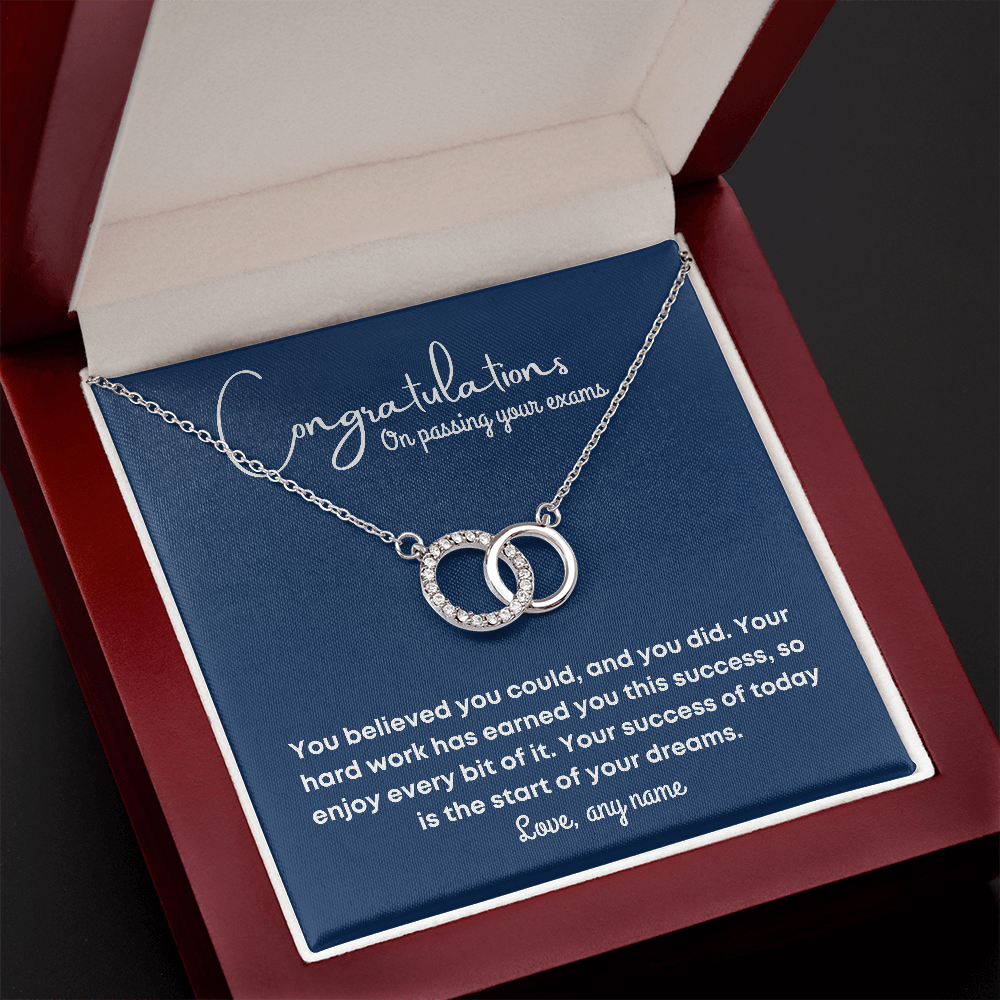 Double circle necklace passing exams for daughter, niece, best friend