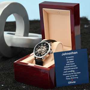 Openwork Watch Personalized One year Anniversary watch