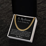 Cuban link chain Personalized gift for groom from bride