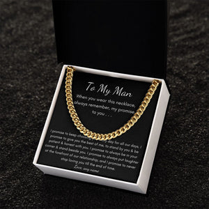Cuban Link Chain Promise necklace for boyfriend husband
