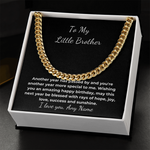 Personalized little brother birthday Cuban link chain gift