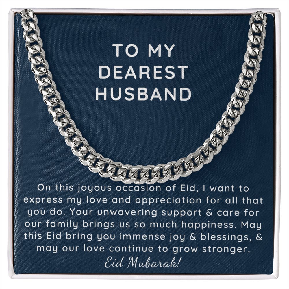 Eid gift for husband Cuban Chain necklace for husband