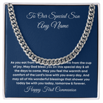 Personalized first communion gift for son Cuban Link Chain