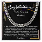 Personalized Graduation Cuban Link Chain for Brother