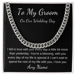 Cuban link chain Personalized gift for groom from bride