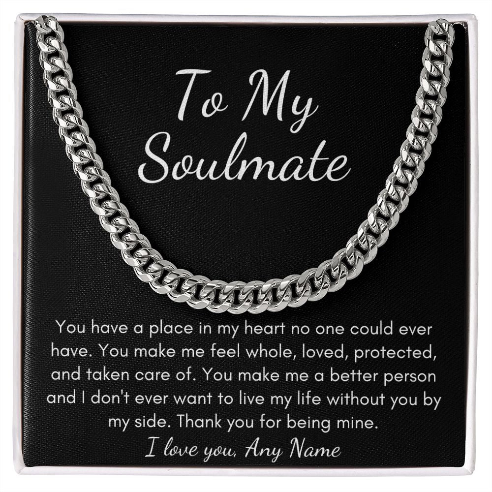 Personalized Soulmate Cuban Link Chain for husband boyfriend
