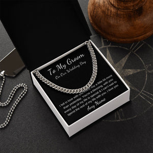 Cuban link chain Personalized gift for groom from bride