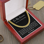 Cuban link chain Personalized gift for groom from bride