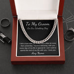 Cuban link chain Personalized gift for groom from bride